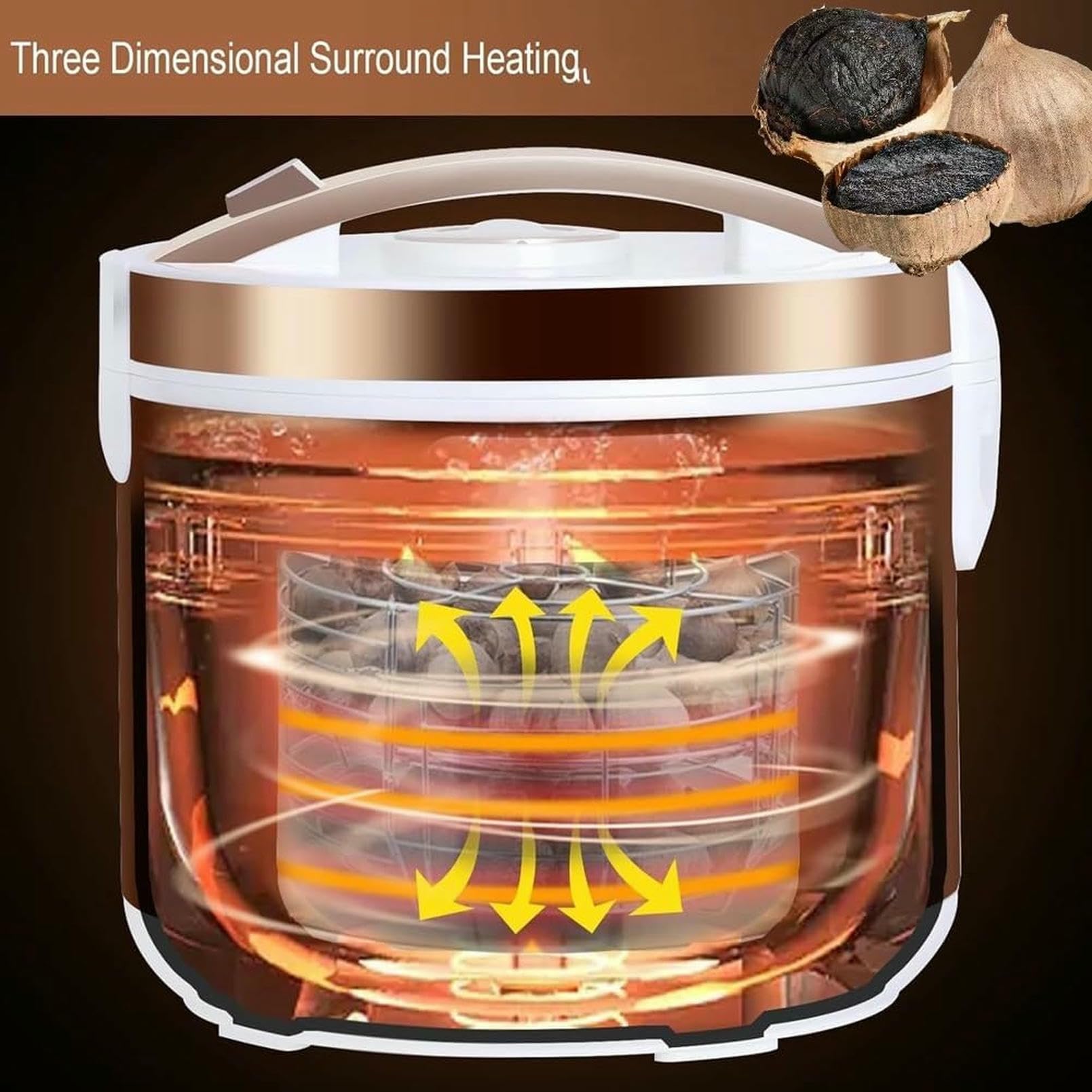 Fermentator Do Czarnego Czosnku, Wielofunkcyjny Inteligentny Fermentor, Automatyczny Ekspres Do Czarnego Czosnku, Kuchenka DIY Do Jogurtu, Natto, Słodkiego Ryżu, Z Półką Ze Stali Nierdzewnej (6 L)