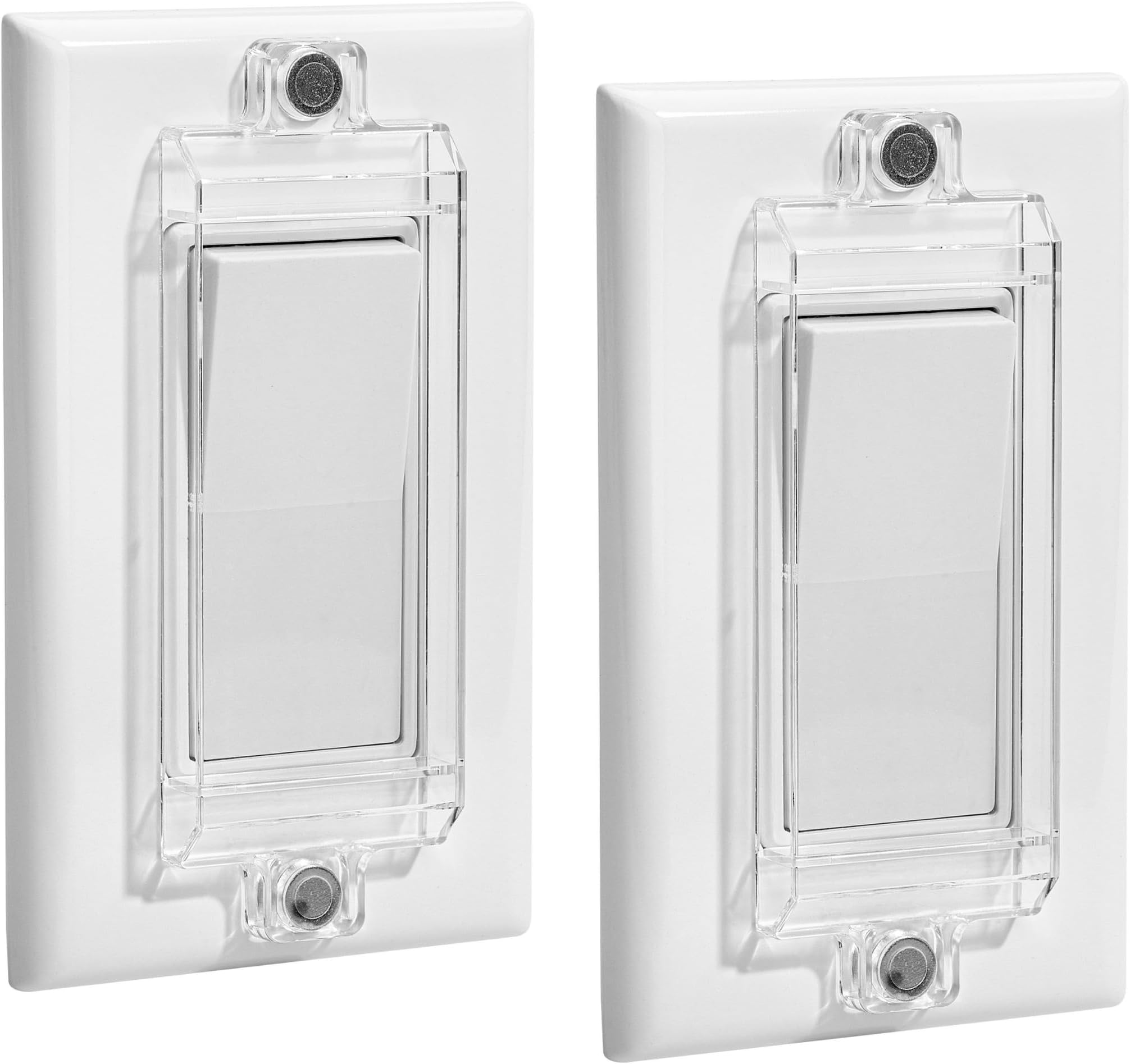 Bates Magnetic Light Switch Guard, 2 Pack, Clear, Child Proof Cover, Lock, Wall Switch Guard