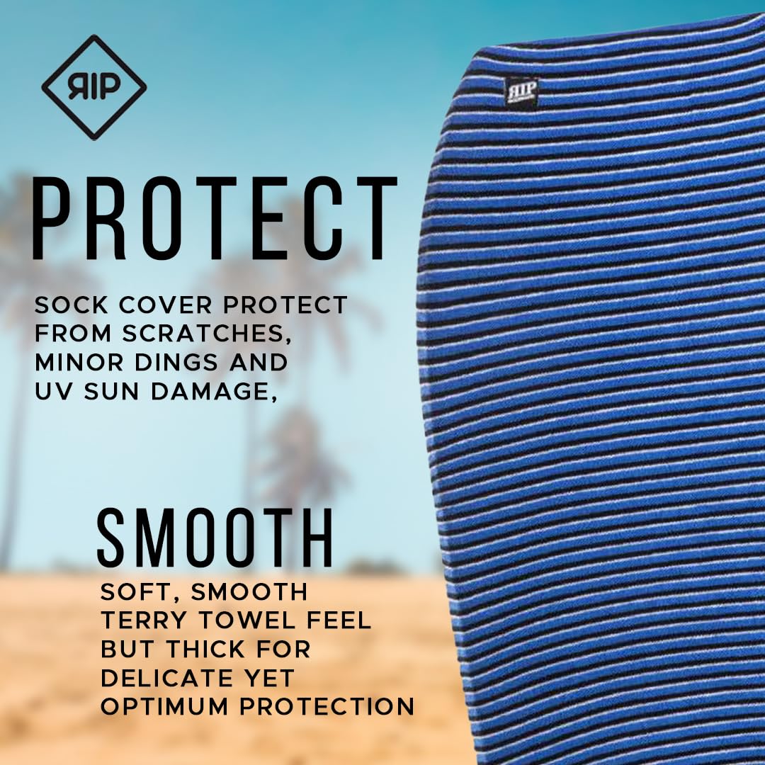 RIP Bodyboard Housse de chaussette extensible de 152 cm – Protège des rayures, des bosses, des dommages causés par les rayons UV du soleil, tissu doux résistant à l'eau – Chaussettes Boogie Board – Se