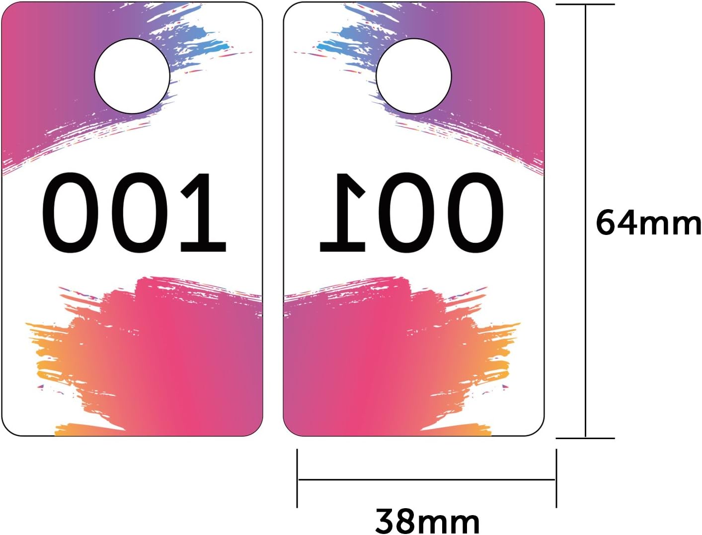 Mudder Live Sale Number Tags 100 Pieces Plastic Coat Check Numbers with Normal and Backward Numbers 100 Consecutive Numbers (001-100)