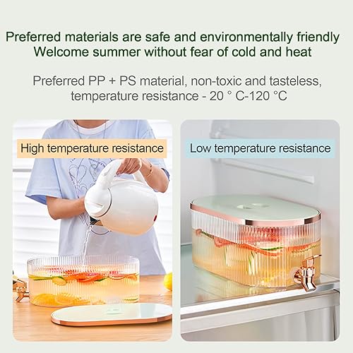 Miniatura 7 de Dispensadores de bebidas para fiestas, dispensador de bebidas de jugo de bebidas para nevera con espita, contenedor de agua de plástico para