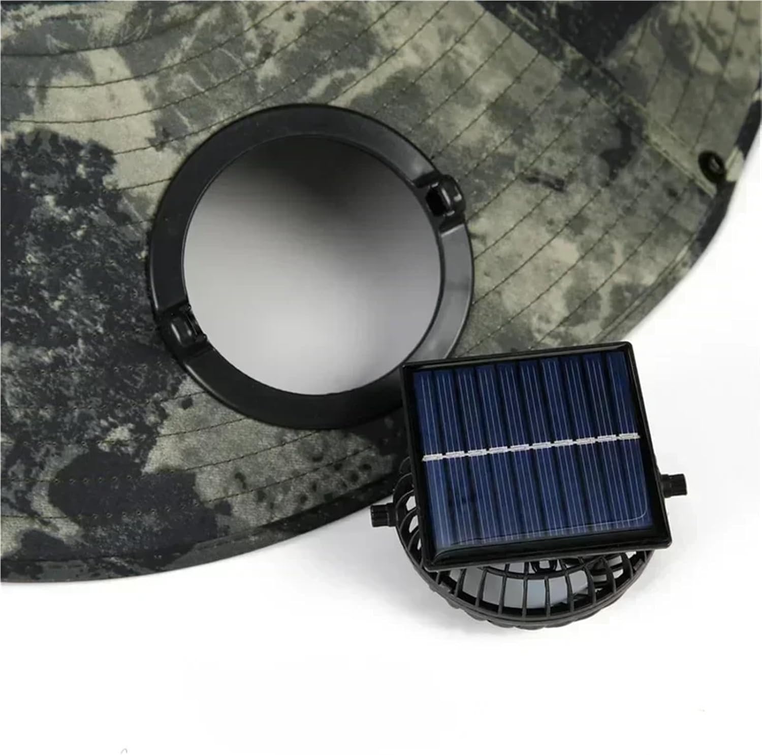 Solar Fan Hat Men's Summer Outdoor Mountaineering Fishing Sun Bucket Hat 1Pcs