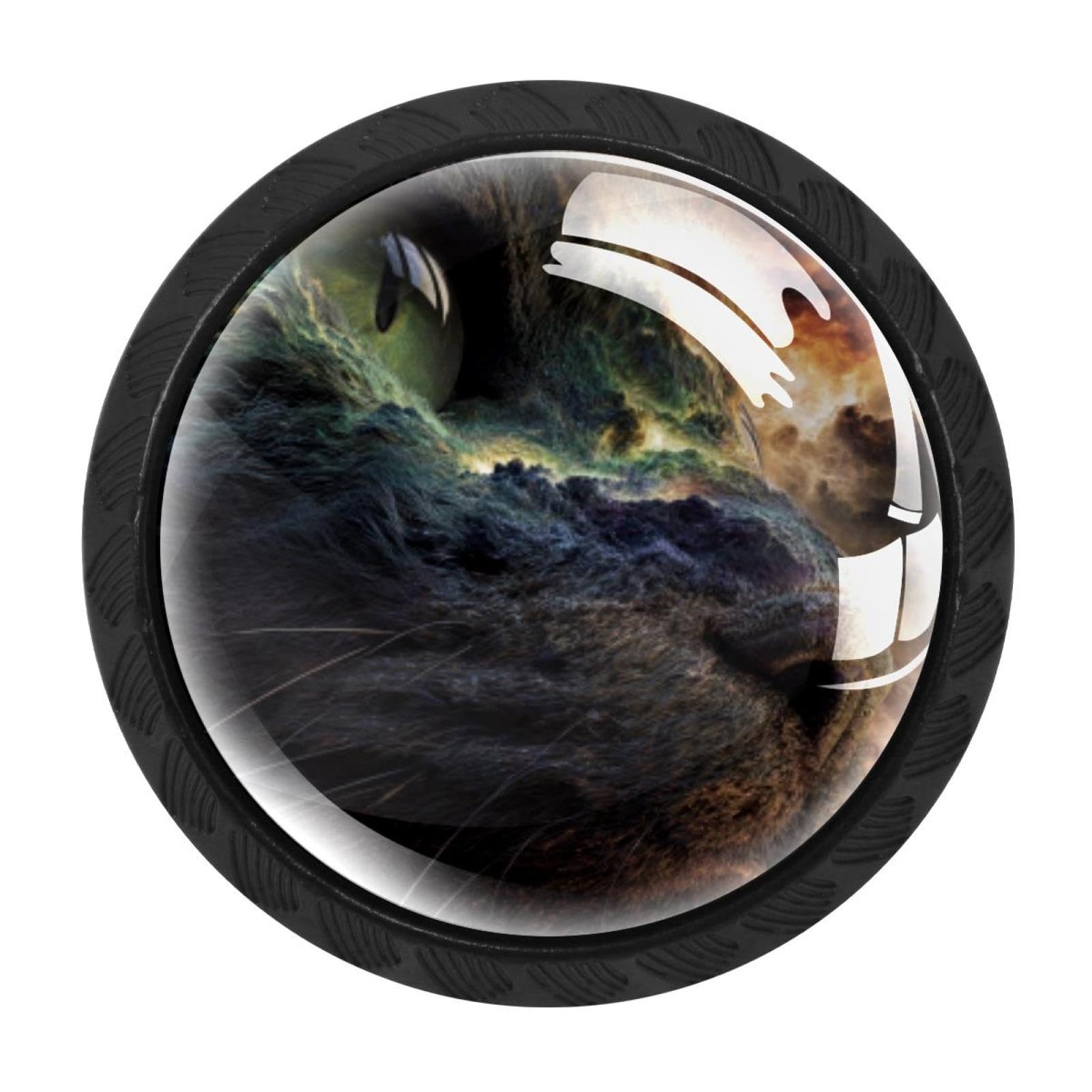 Chenzzzz Multicolored 15 4 Pieces Cat Dinosaur Nebula (1) Kitchen Cabinet Knobs Drawer Knobs Dresser Knobs Black Knobs Drawer Pulls Dresser Drawer Handles Knobs For Dresser Drawers