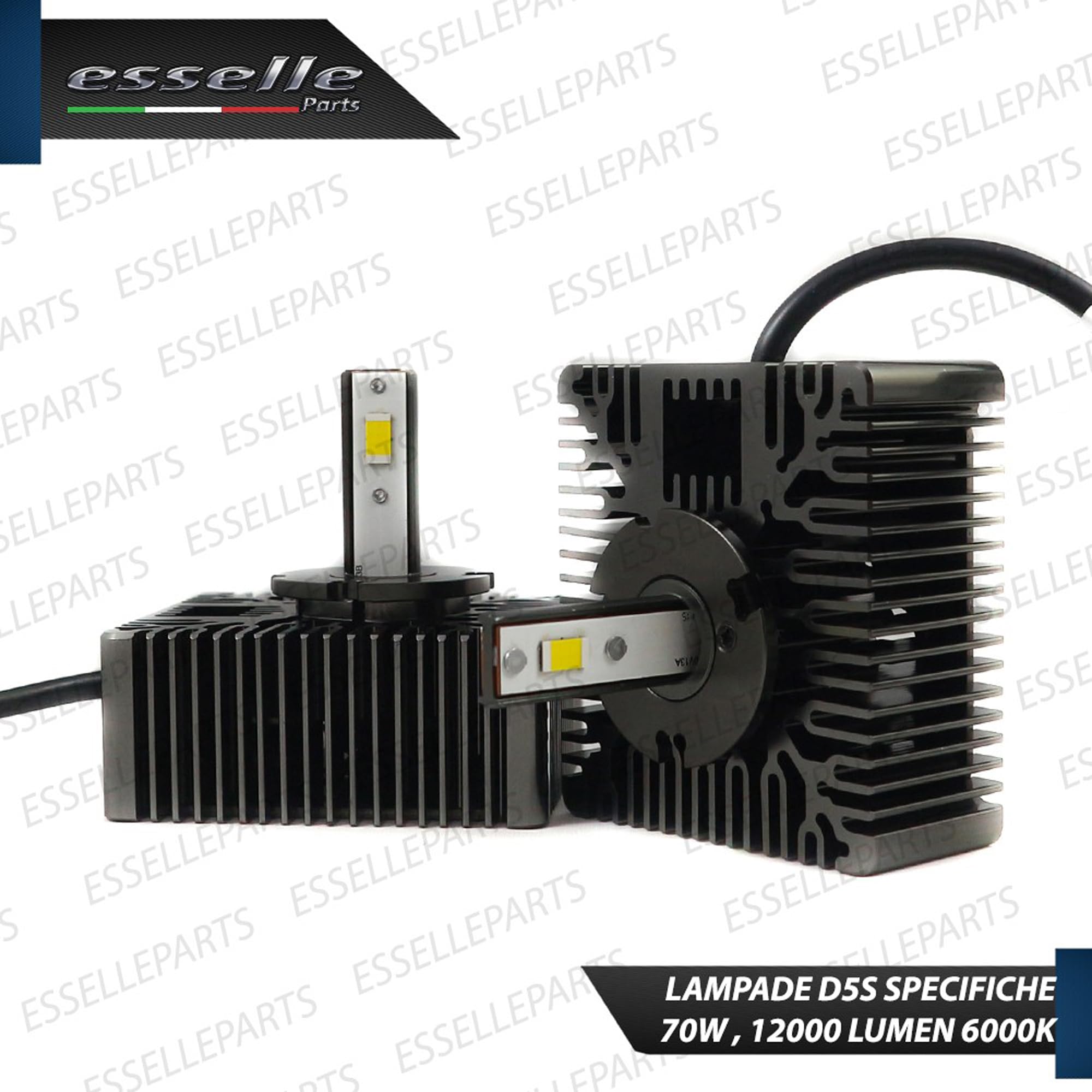 Coppia Lampade D5S LED 12000 Lumen 6000K specifiche per Audi A4 B9 + Avant – Conversione da Xenon a LED Plug & Play Canbus – Luce Bianco Ghiaccio Ultra Potente – 35W CSP Alta Luminosità
