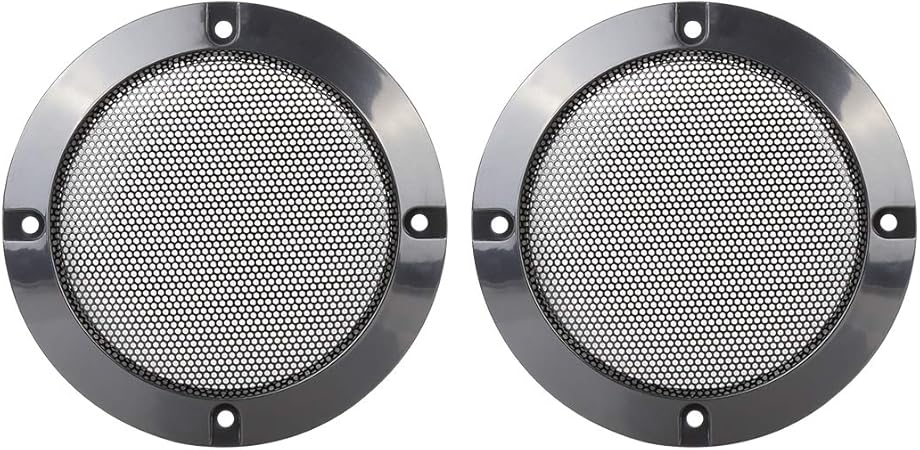 X AUTOHAUX 2pcs 4" Blue Car Audio Speaker Cover Mesh Subwoofer Grill Horn Glossy Guard Protector