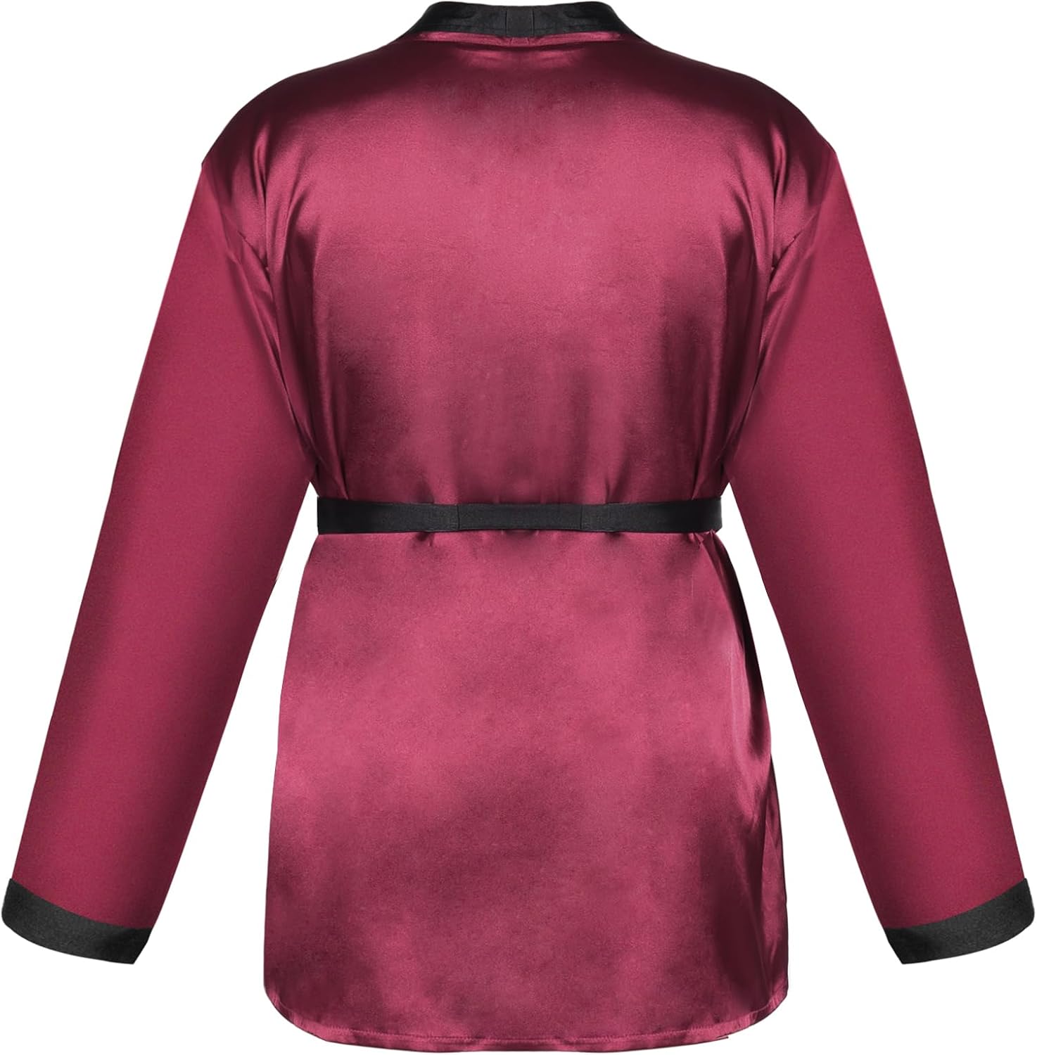 Men Red Silky Robe Jacket with Black Pants Includes Captain Hat and Toy Prop Sunglasses Bunnygirl Cosplay Costume - Image 8