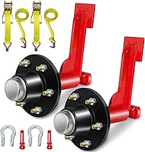 2 Pack Shipping Container Wheels 6-Lug Kit, Heavy-Duty Shipping Container Axles with Ratchet Tie