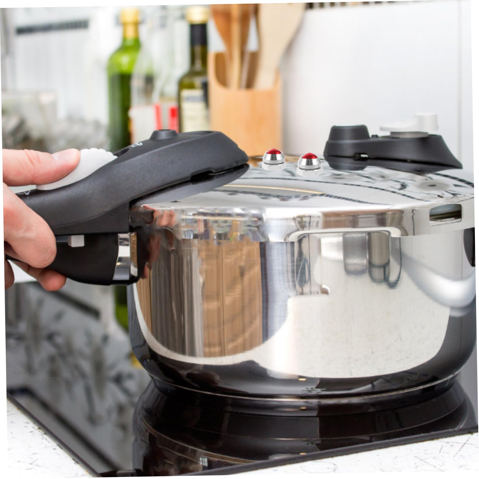 WOONEKY Replacement Float Valve for Pressure Cooker 4pcs Safety Relief Valves Universal Cooker Float Valve Pressure Cooker Accessories