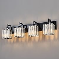 Vista 35 de Moderna lámpara de cristal para tocador/pared de baño, de 6 luces, con acabado de latón cepillado color dorado