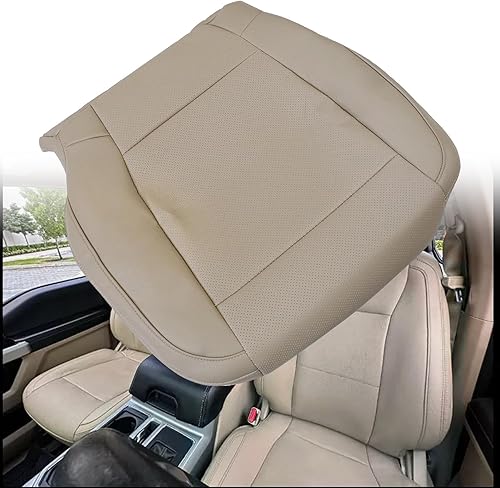 Miniatura 2 de NLQR Funda de asiento de piel de microfibra de repuesto para parte inferior del lado del conductor, color marrón claro, #HG o EG, compatible con