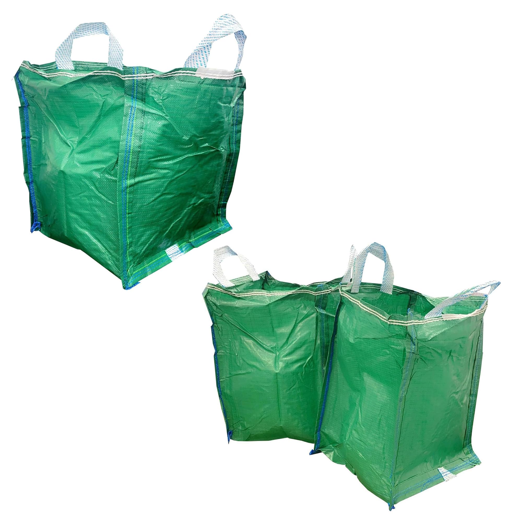 120 Litre Heavy Duty Industrial Waste Green Garden Rubbish Sack Reusable Fabric Bag With Handles (1)