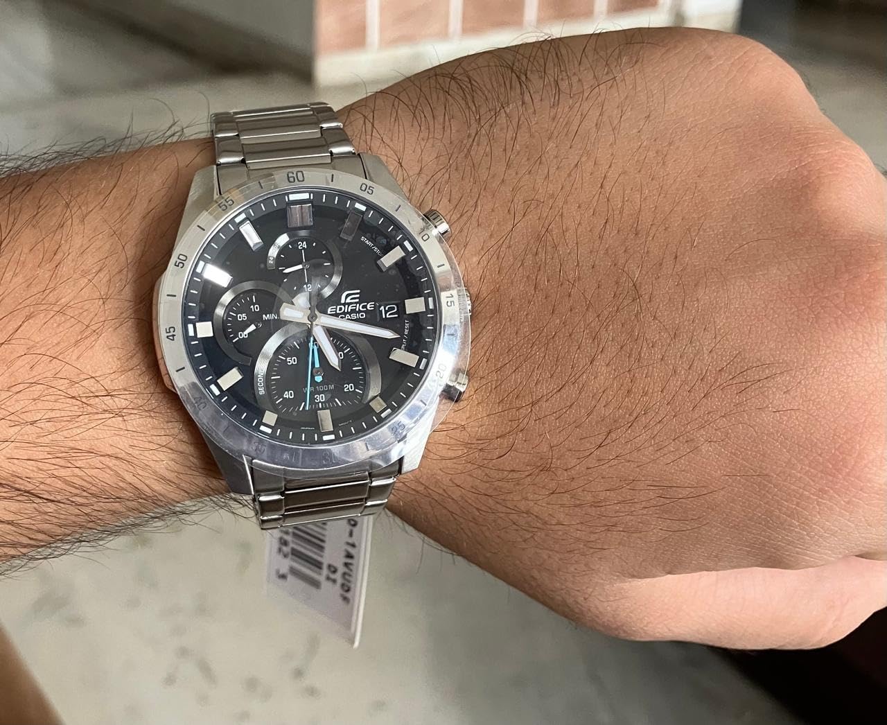 Casio Edifice EFR-571D-1AVUDF Black Analog Dial Silver Stainless Steel ...