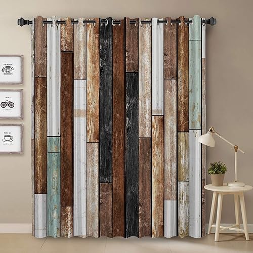 Cortina opaca de oscurecimiento para dormitorio, 90 pulgadas de largo, cortinas de tratamiento de ventana, diseño de arte moderno para sala de