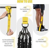 Vista 3 de Pull Up Assistance Bands 260lbs, Heavy Pull Up Bands Resistance Bands for Pull Ups Working Out with Feet Rest, Pull Up Bar Bands Assistance Bands