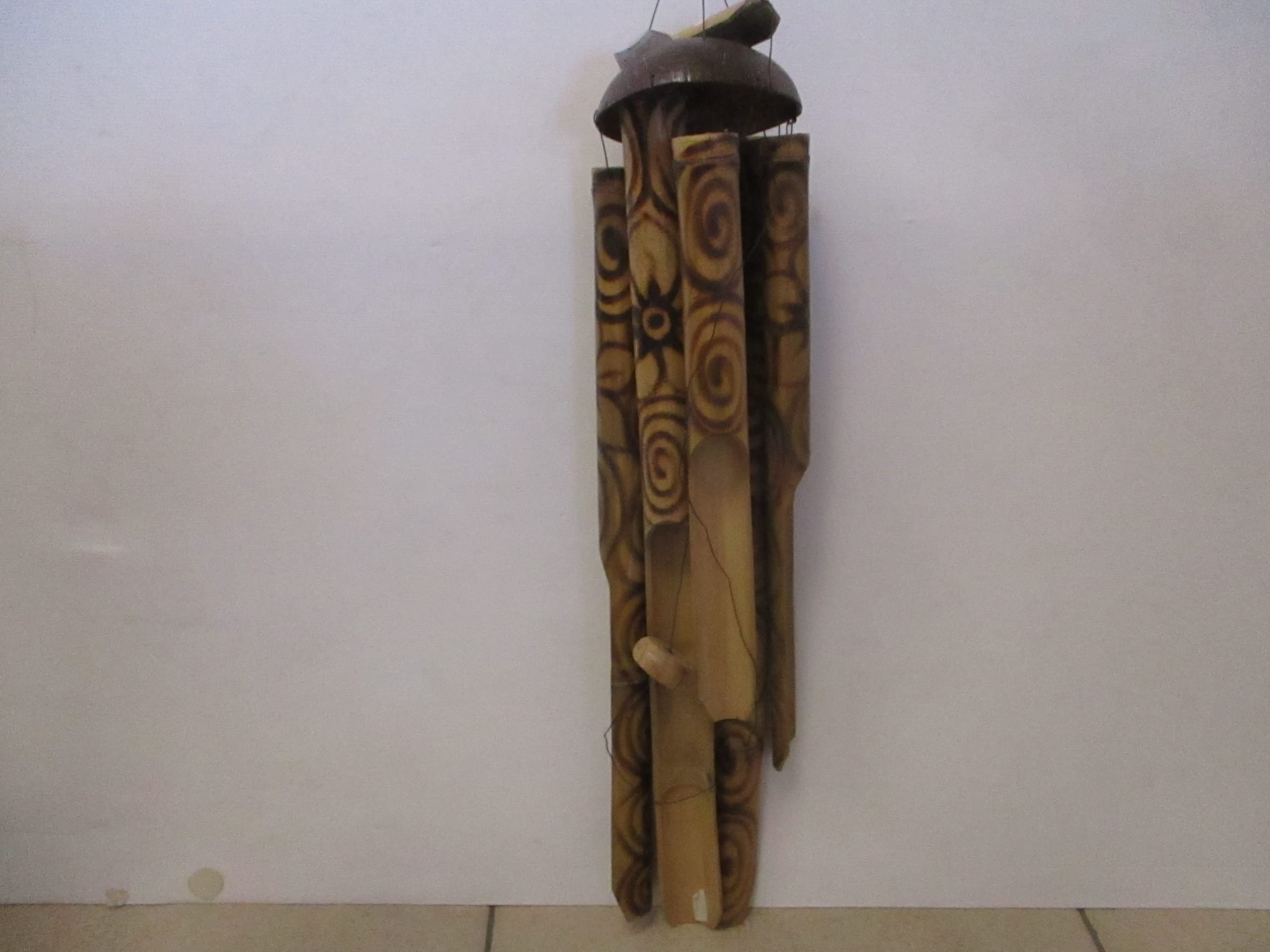 scacciapensieri bambu scacciaguai wind chimes cm 87con attacco e pendaglio cm 150 avvisatore sonoro