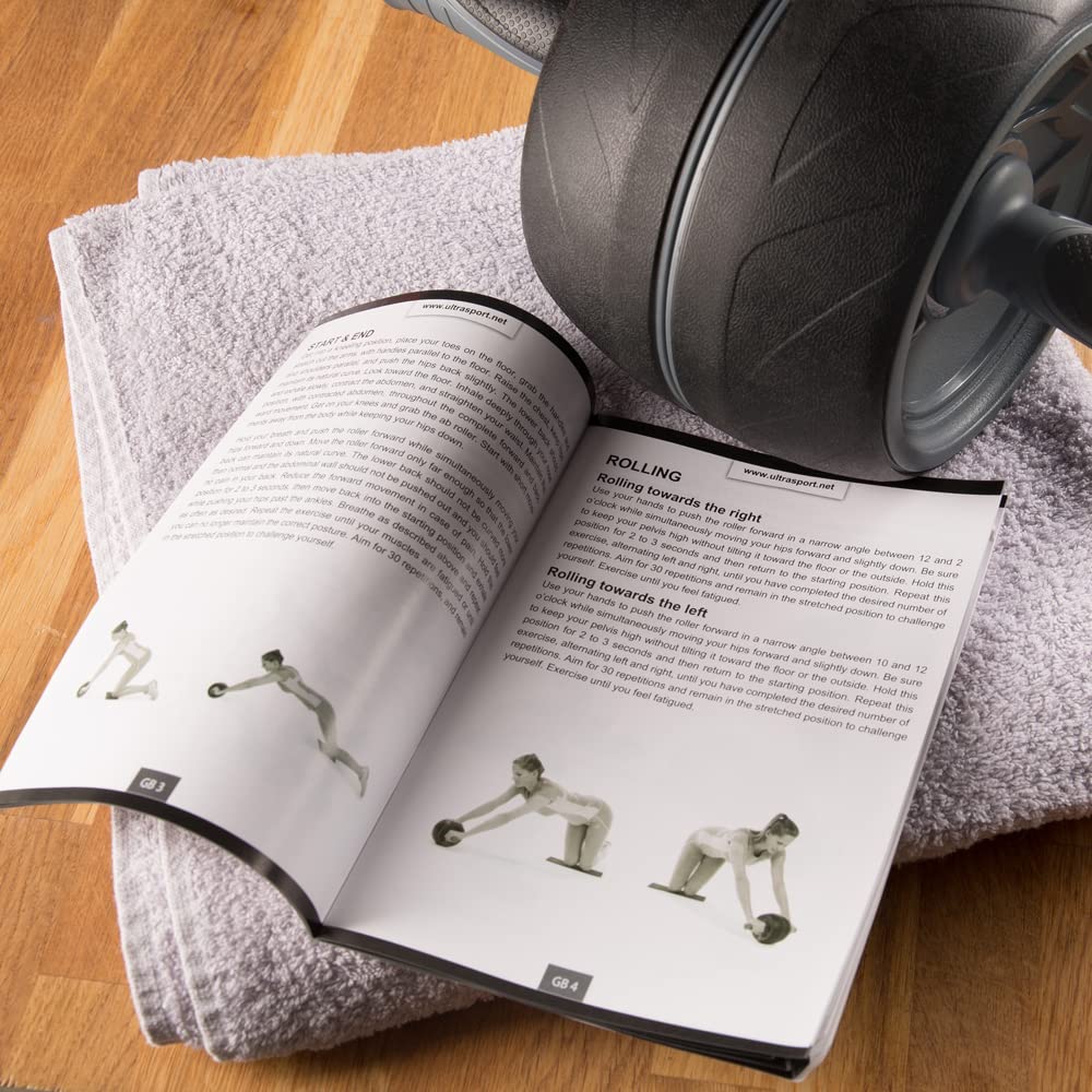 Ultrasport Premium Bauchtrainer AB, Fitnessgerät für zuhause in besonders Stabiler Ausführung zum Trainieren der Bauchmuskeln sowie Rücken und Schultern