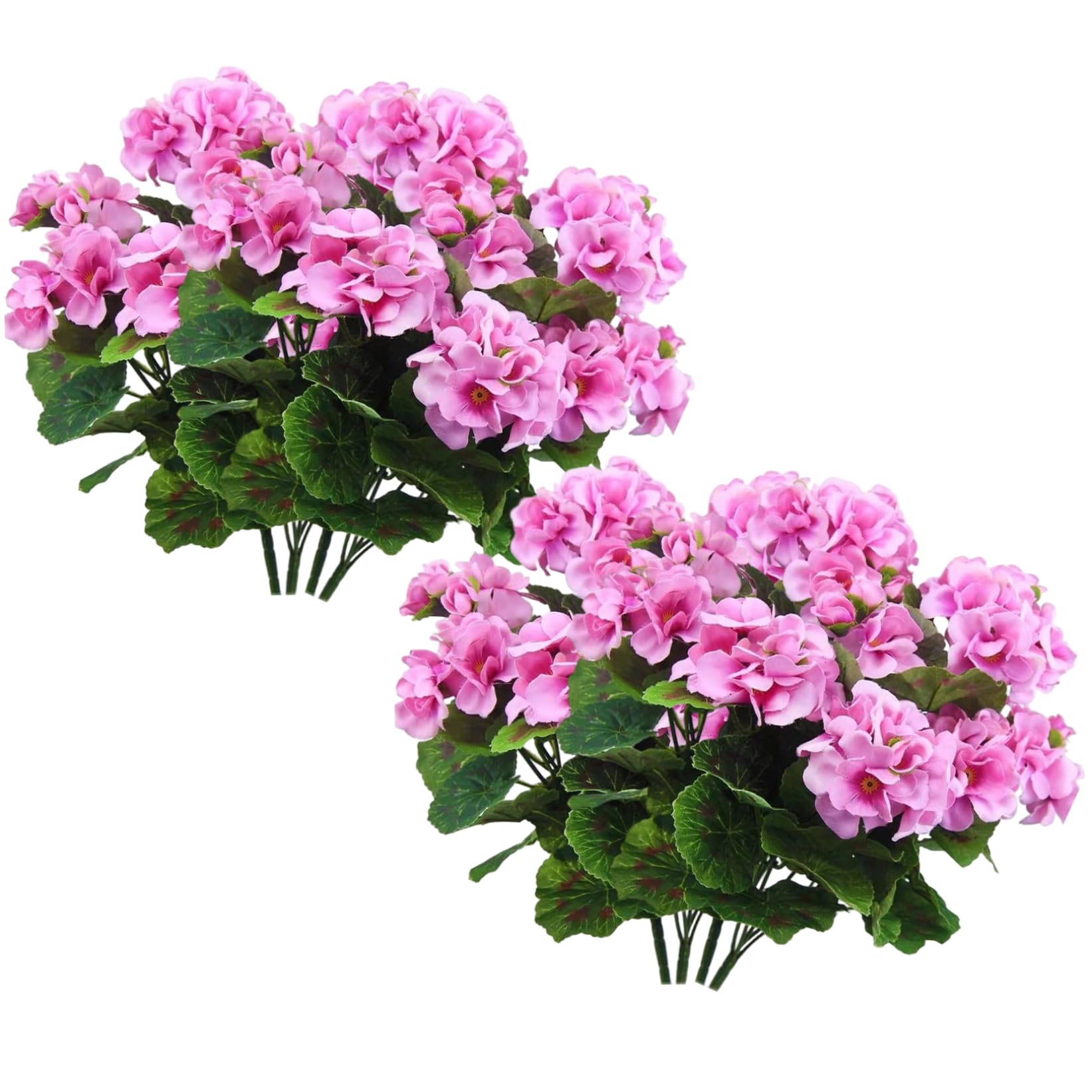 Hbbgdiy 8Pcs Artificial Geraniums 14 Inch Silk Geranium Flowers Outdoor UV Resistant Faux Plants for Garden Wedding Table Centerpieces Decor, Style 2