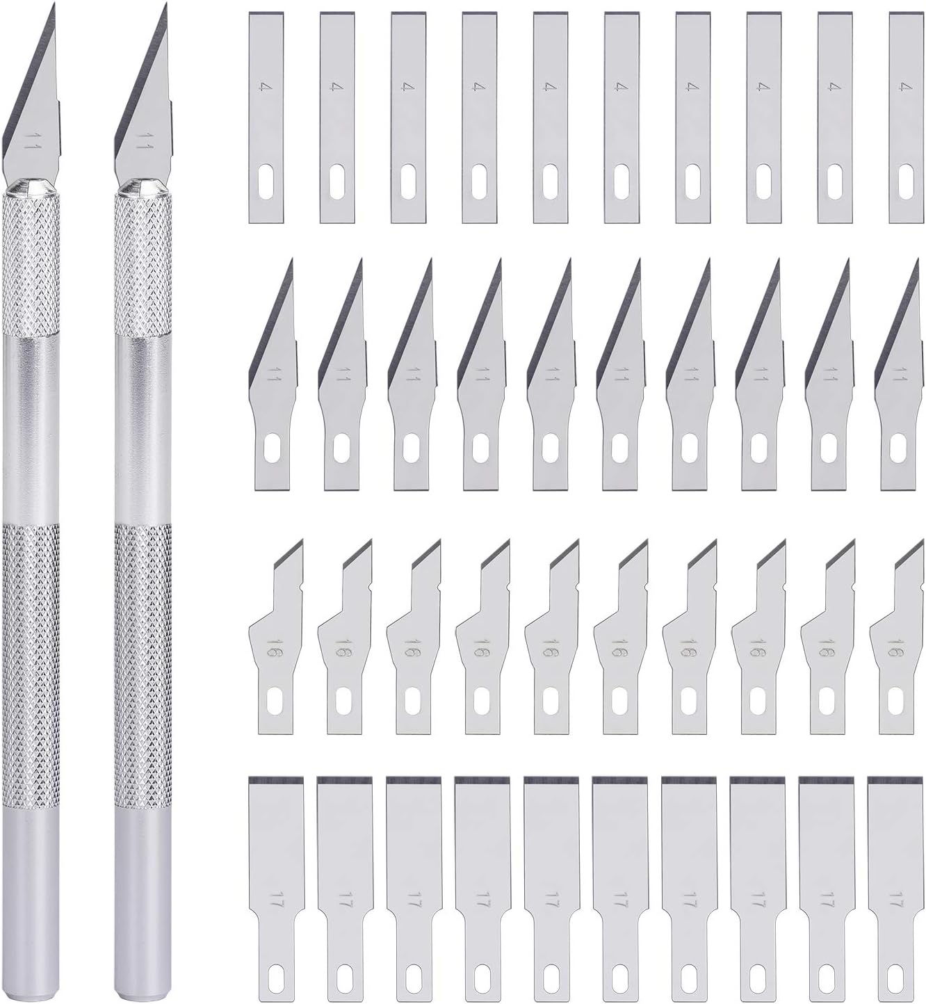 Lot De 100 Lames De Couteau Horizon – 40 Mm, #11, Acier – Pour Loisirs Créatifs