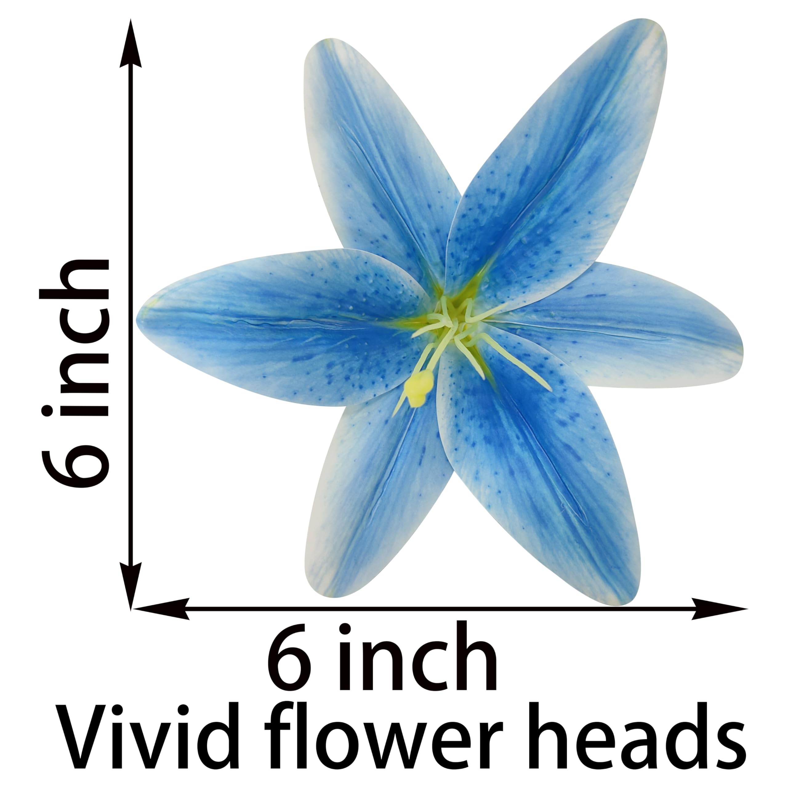Artificial blue Lilies Flowers,10Pcs Faux Lily Flower,20''Tiger