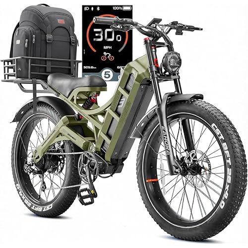 eAhora Romeo Pro 3/2 [2026] 46-50 Mph Electric Bike for Adults, Peak 5600W Dual Motor Ebike, 60V/52V 80Ah/70Ah 250 Miles Long Range E Bike, 26”*4.0 Fat Tire Air Full Suspension Off-Road E-Bike