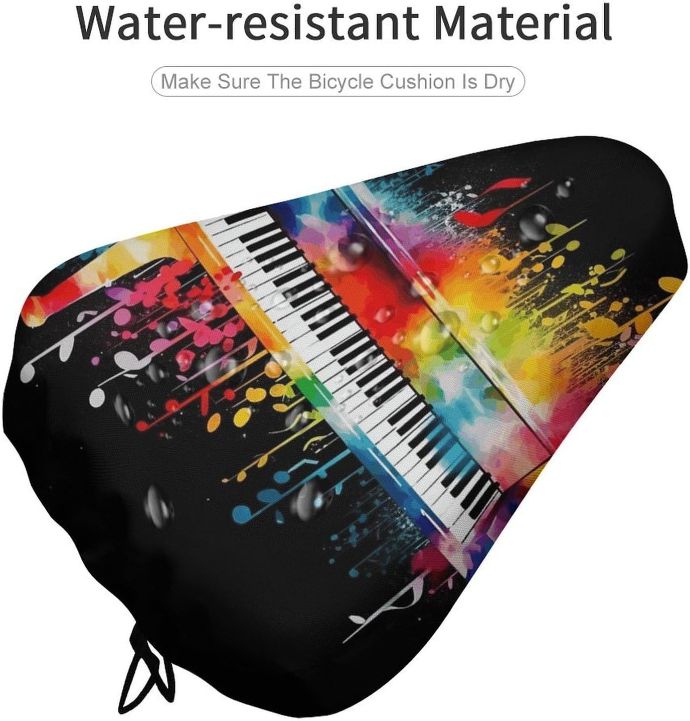 Colorful Piano Keyboard Music Note Waterproof Bicycle Seat Covers image 4