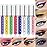 evpct 8 Colors Colored Colorful Matte Liquid Makeup Eyeliner Liquid Set Stamps Shapes for Eyes, Pink Red Yellow Blue Purple White Black Liquid Eyeliner Waterproof Color Eye Liners Pencil for Women 01