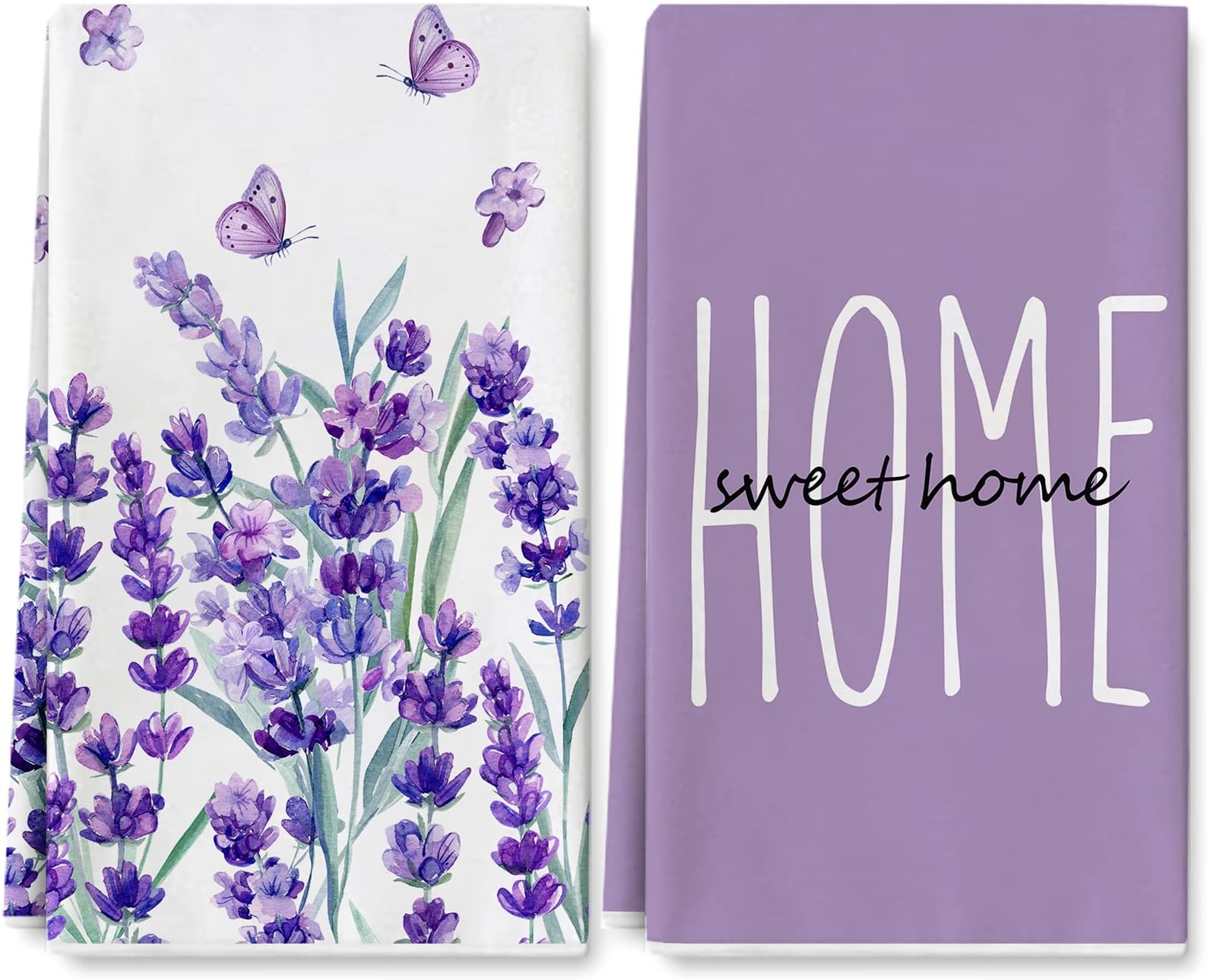 AnyDesign Lavender Kitchen Towel Flower Purple Flower