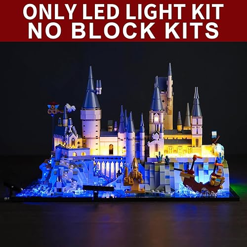 Miniatura 2 de Bourvill Luz LED para Lego 76419 Hogwarts Castle and Grounds Set, versión clásica, iluminación de bloques de construcción, modelo compatible con