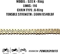 Vista 2 de Cadena de anillo en X de oro 520 + rompe cadena, 114 eslabones con eslabón maestro de conexión