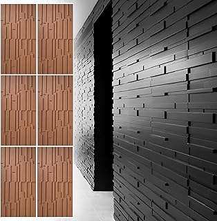 Large 3D Wood Grain Wall Panels 23.6"×47.2" - Waterproof PU Decorative Cladding, Interior Exterior(Brown,6pcs)