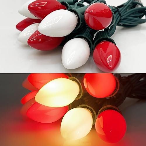 Miniatura 5 de SUNSGNE C7 Bombillas LED blancas de repuesto para Navidad, bombillas de base de candelabro E12 de 0.6 W, ideales para lámpara de sal, luces