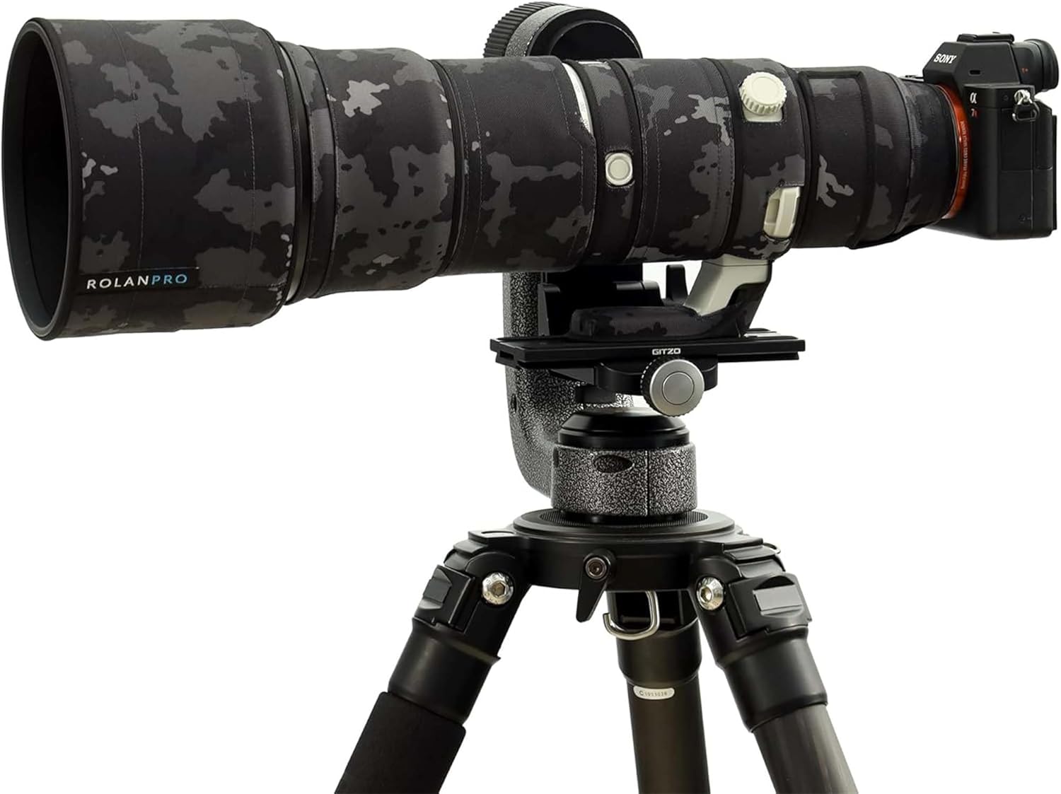 ROLANPRO Waterproof Lens Cover for Sony FE 400-800mm f/6.3-8 G OSS Camouflage Lens Protective Sleeve Case Rain Cover for SEL400800G Outdoor/Travel Photography-#18 Black Camo Waterproof