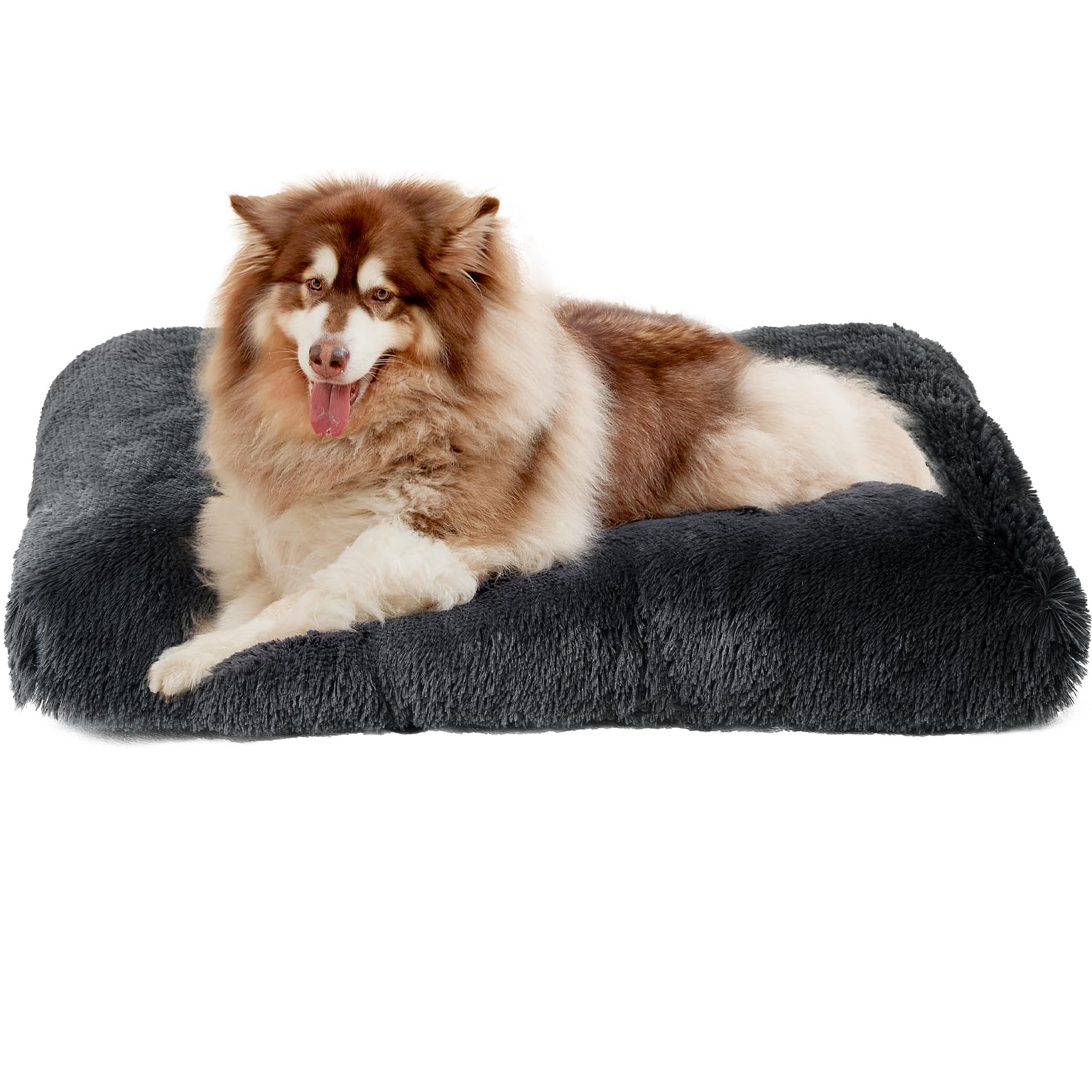 EHEYCIGA Cuscino per Cani Taglia Grande, Cuscino Cane Morbida lavabile, Morbido e Confortevole Letto per Cani a Pelo Lungo, Grigio Scuro, 120x90x10cm