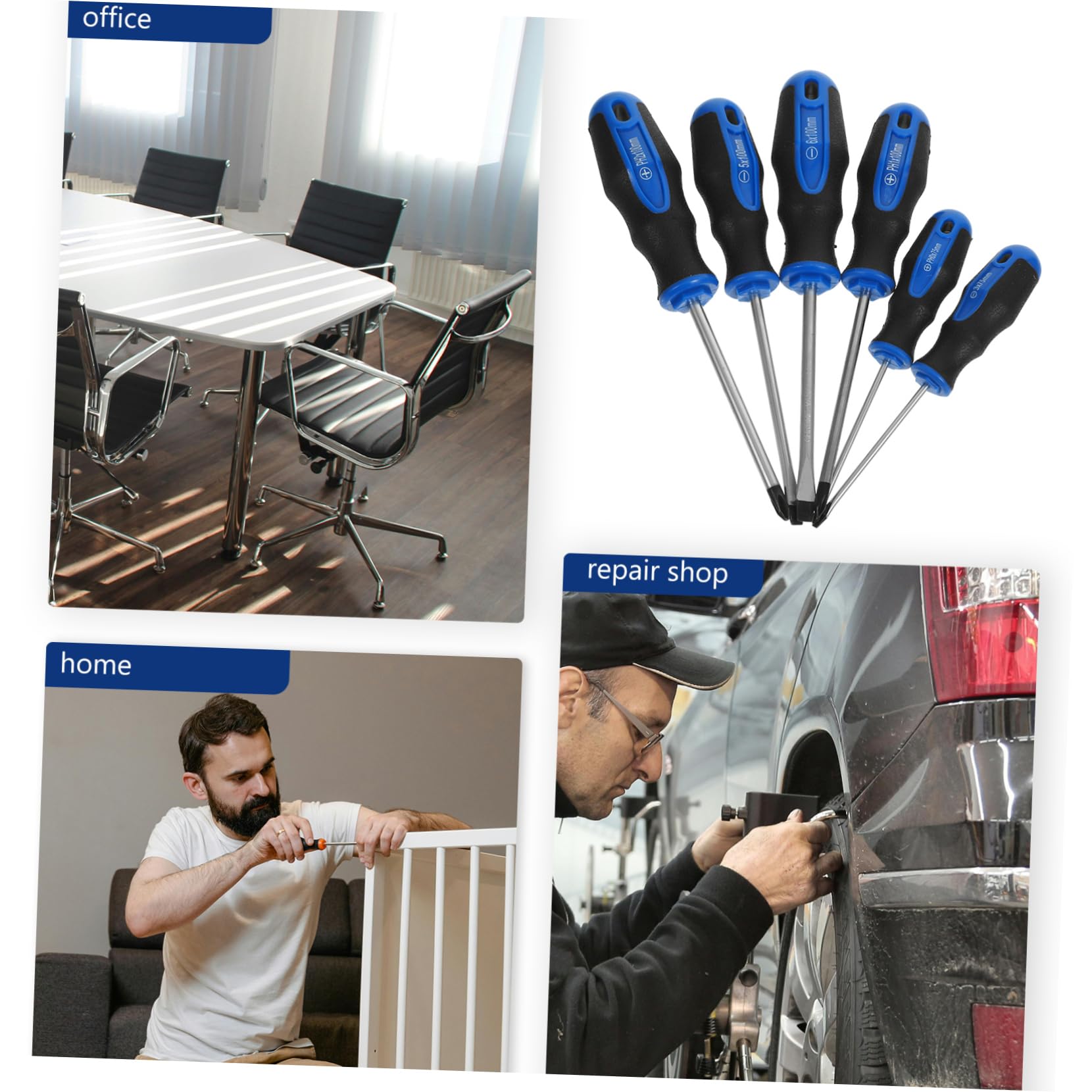 Uonlytech 5 Set Set Di Cacciaviti Utensile Di Riparazione Attrezzi Manuali Cacciavite A Mano Cacciavite Magnetico Strumento A Croce Per Riparazione Auto 6 Pezzi * 5