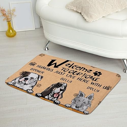 Miniatura 7 de Xdwdcdaq Alfombras de interior de 16 x 24 pulgadas, estilo bohemio, bienvenido a perros, alfombras con nombre personalizado para habitación de