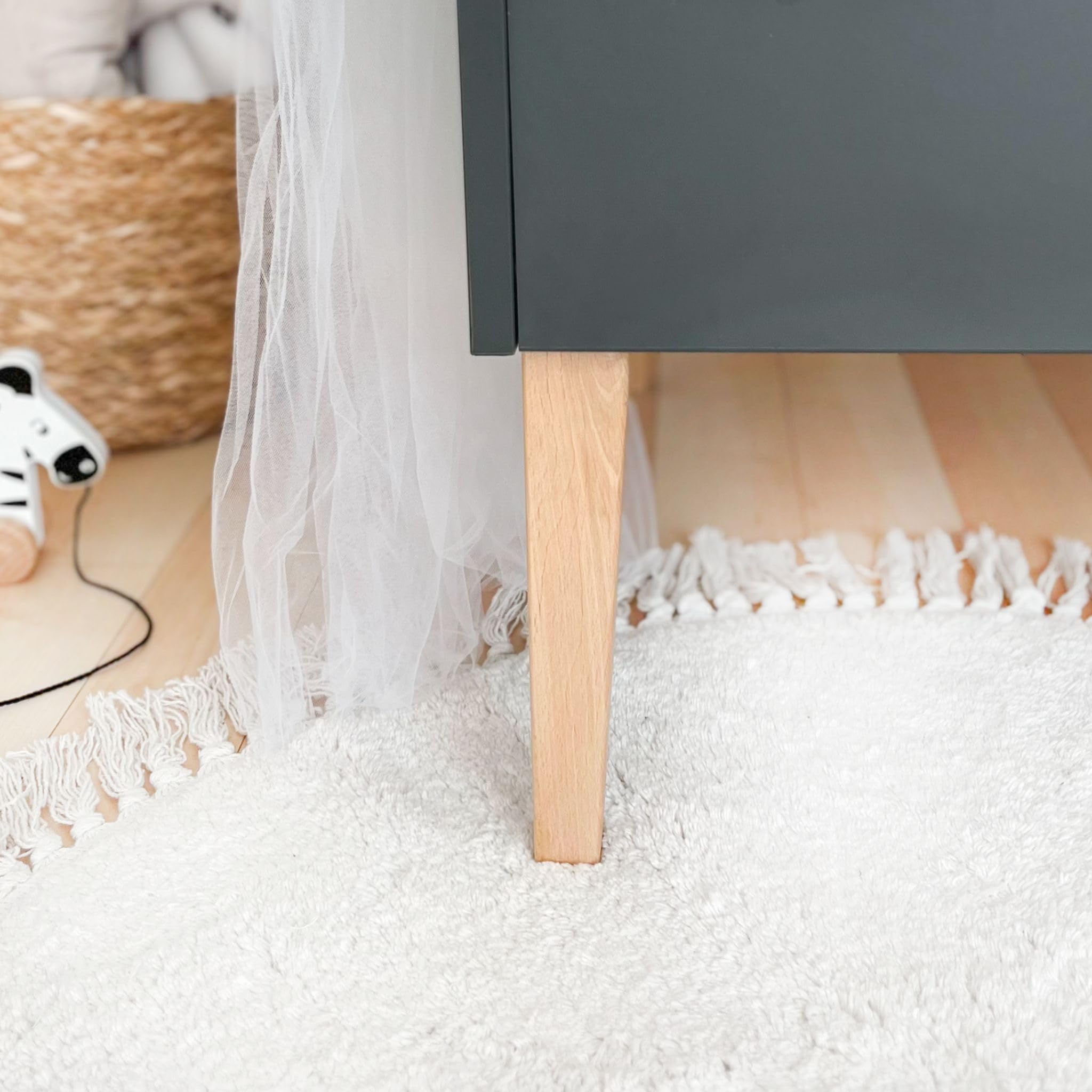ATB Grau Babybett Ila 60x120 - Baby Bett Für Baby, Massivholz Bed 120x60 for Babys - Kinderbett Ab 3 Jahr - Graphit Crib 60 x 120 - Beyaz Bebek Yatagi - Komplett Beybi Cots Für Sleep