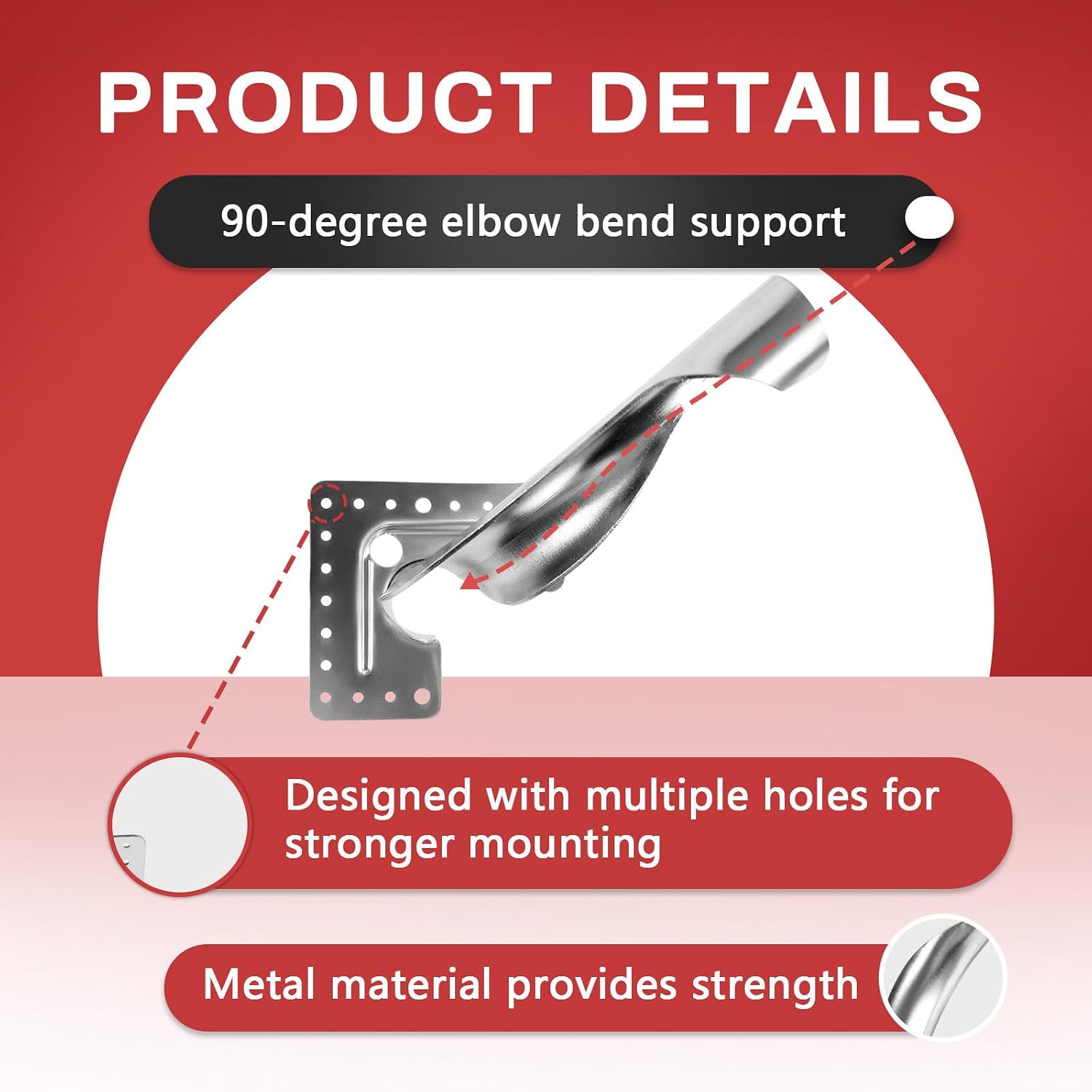 (Pack of 5) EFIELD 3/4 Inch Metal Tubing Bend Support with Nail Flange, Tubing Pipe Hanger with Plate,(ACC009)