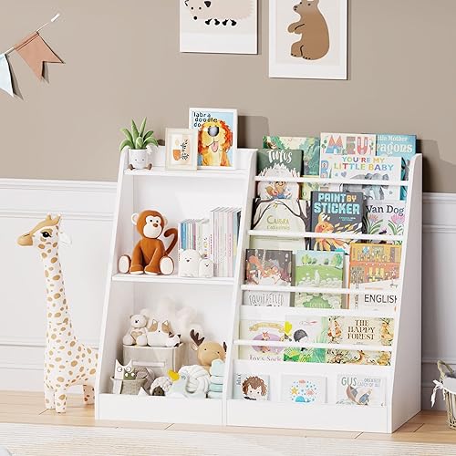 Miniatura 8 de Lkeiyay Estantería infantil de 5 niveles, estantería para bebés, almacenamiento de juguetes y libros para niños, estante de exhibición de libros,