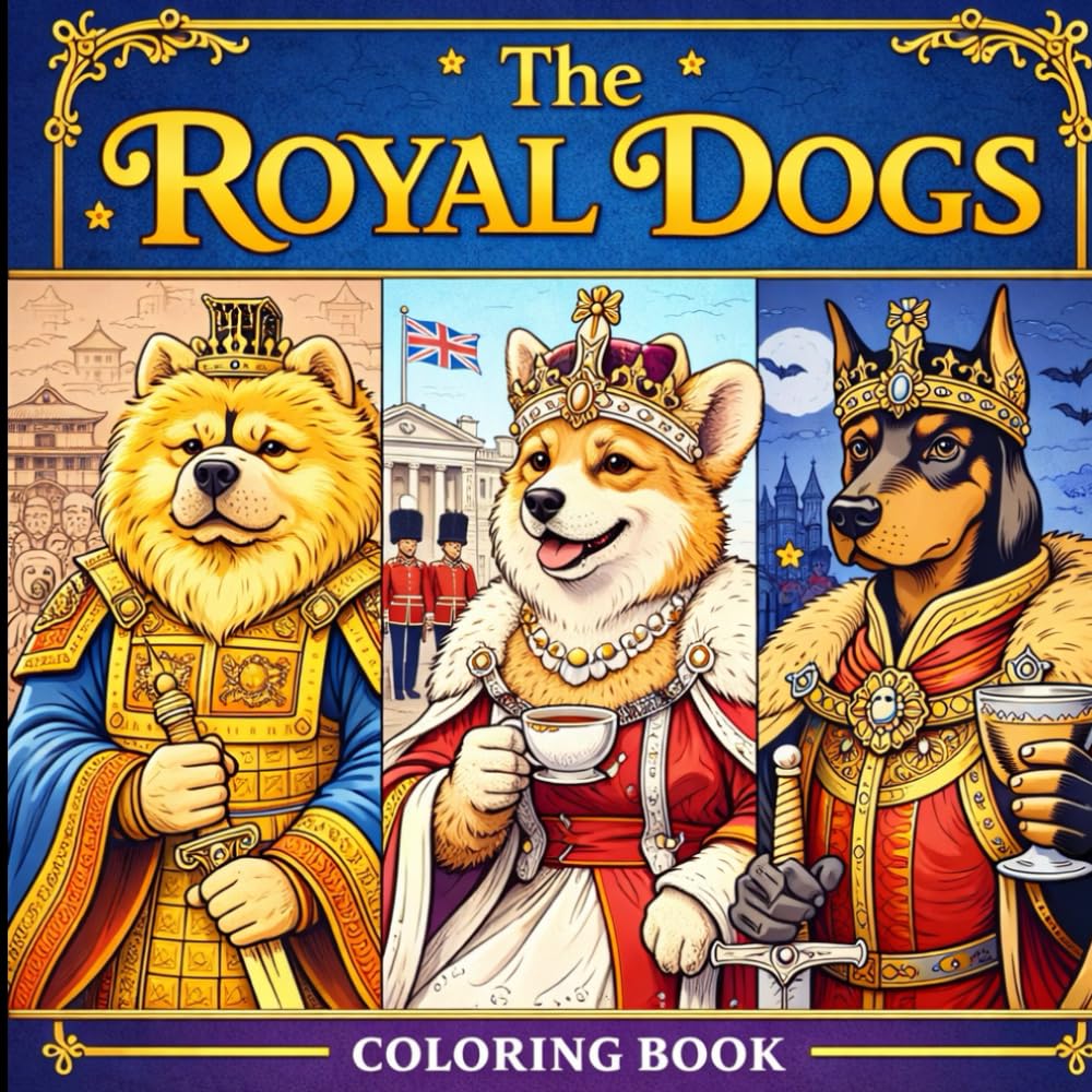 The Royal Dogs: A Historical Dogs Coloring Book for Adults: History Gets a Tail A Hilarious & Relaxing Adult Coloring Book