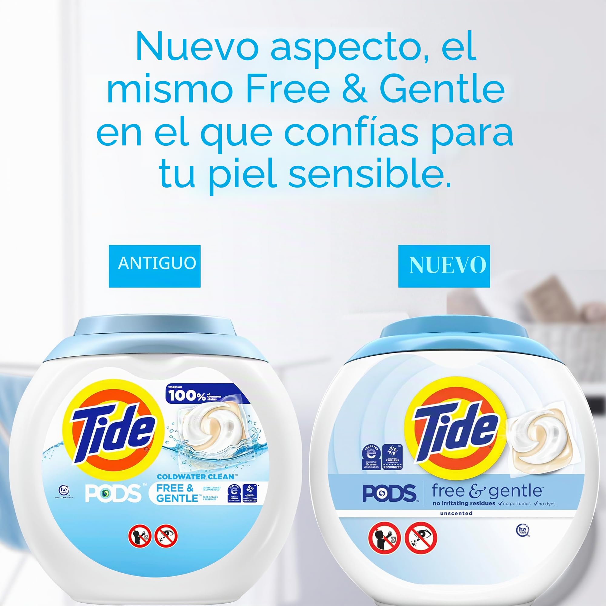 Tide Detergente para ropa, suave, 81 cápsulas, sin perfume e hipoalergénico, para pieles sensibles