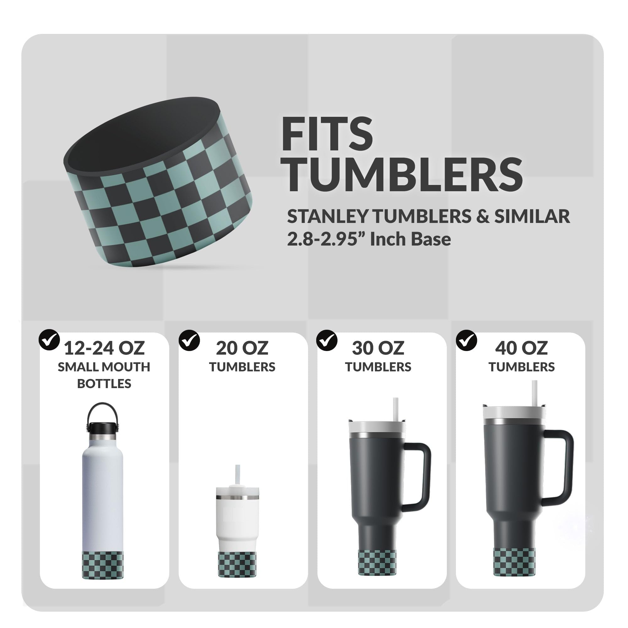 REUZBL Silicone Bottle Boot For Stanley Quencher 40oz & 30oz - Protective Sleeve For Tumblers
