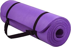 Yoga Mat Unisex Non-Slip Thick Foam Exercise Mat 10mm with Carry Strap – Lightweight Home Gym Equipment for Yoga, Pilates,…