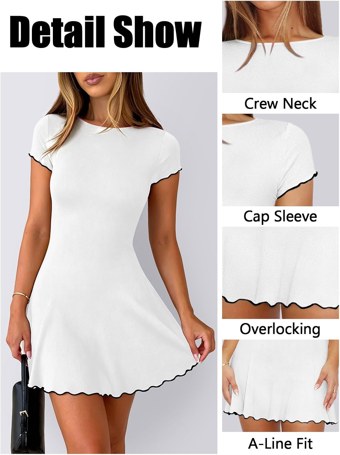 Womens T Shirt Dress Short Sleeve Ribbed Casual Dresses for Women Going Out Date Night Graduation Cute Summer Dresses