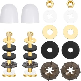 Toilet Bolts for Floor, 2 Pack Heavy Duty Stainless Steel Toilet Flange Repair Kit – Includes Washers, Nuts & Caps, Rustproof Toilets Bowl Fasteners to Secure Toilets to Floor