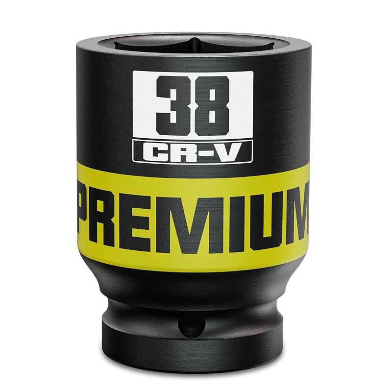 Soquete de Impacto 6 Pontos Profundo 38 mm, Acionamento Quadrado de 25,4 mm (1 pol.), CR-V, KIRXST