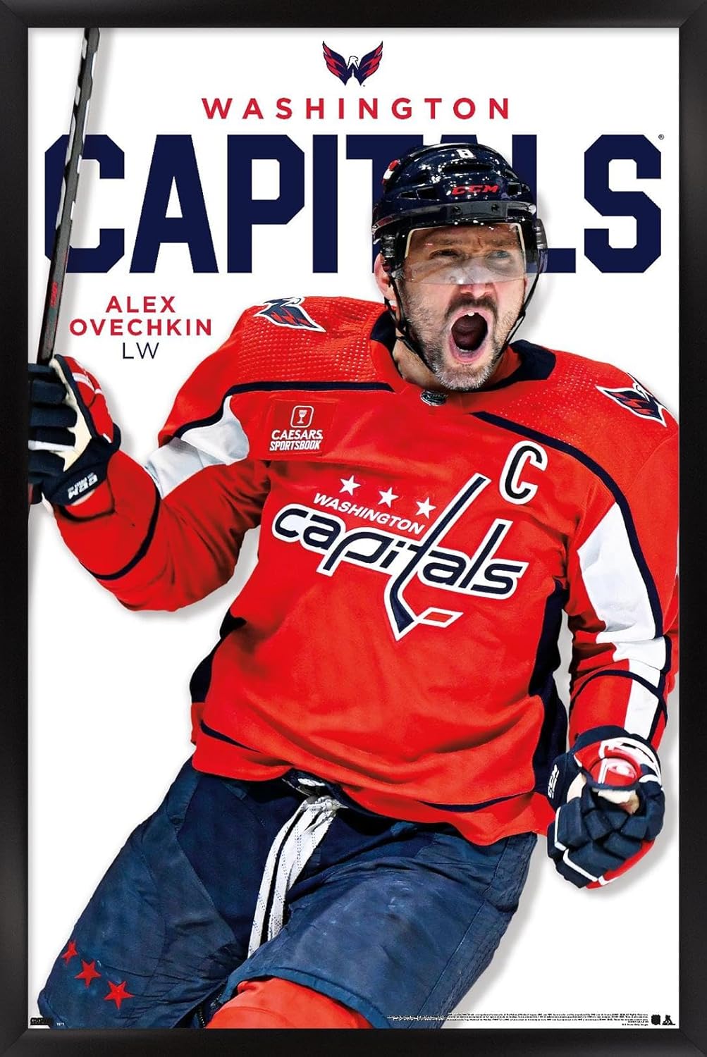 NHL Washington Capitals - Alexander Ovechkin Feature Series 23 Wall Poster, 34L" x 22.4W", Black Framed Version