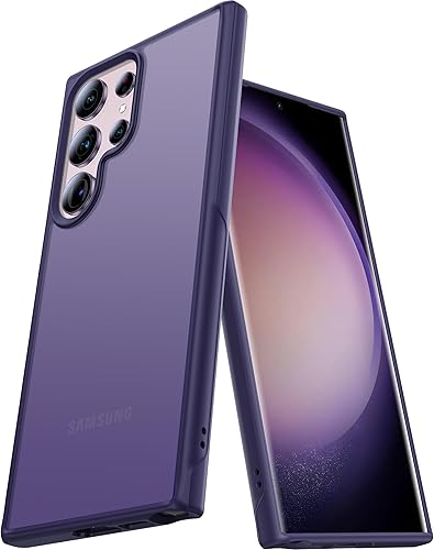 CASEKOO Genuine Official for Samsung Galaxy S23 Ultra case (10FT Military Drop Protection) (Zero-Smudge Tech) Translucent Hard Back & Soft Bumper,