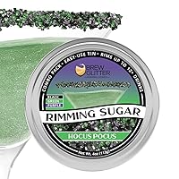 Vista 36 de Brew Glitter - Azúcar con borde verde (113g, 1x lata de barra) Adorno para cócteles y refrescos