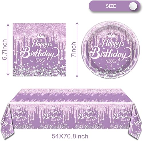 Miniatura 9 de Juego de vajilla de fiesta de color oro rosa, 20 platos y 20 servilletas y manteles de 71 x 42 pulgadas para niñas y mujeres, suministros de fiesta