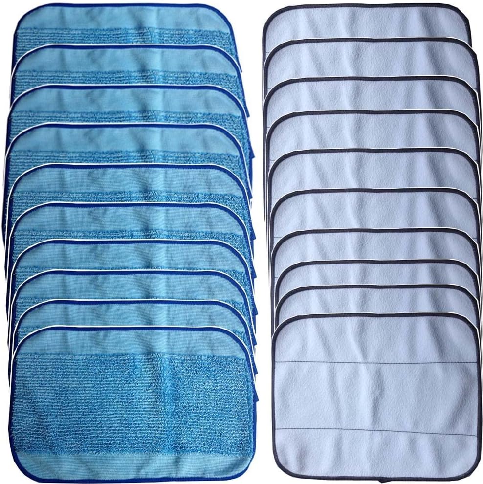 20-Pack Mixed Microfiber Mopping Cloths 10 Wet + 10 Dry for iRobot Braava 380 380t 320 Mint 4200 4205 5200 5200C 5200 4200 4205 Robot Vacuum Cleaner